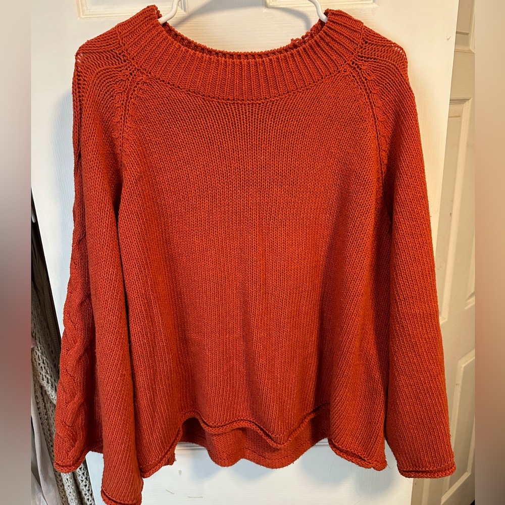 Peach Love - rust organge sweater size medium
